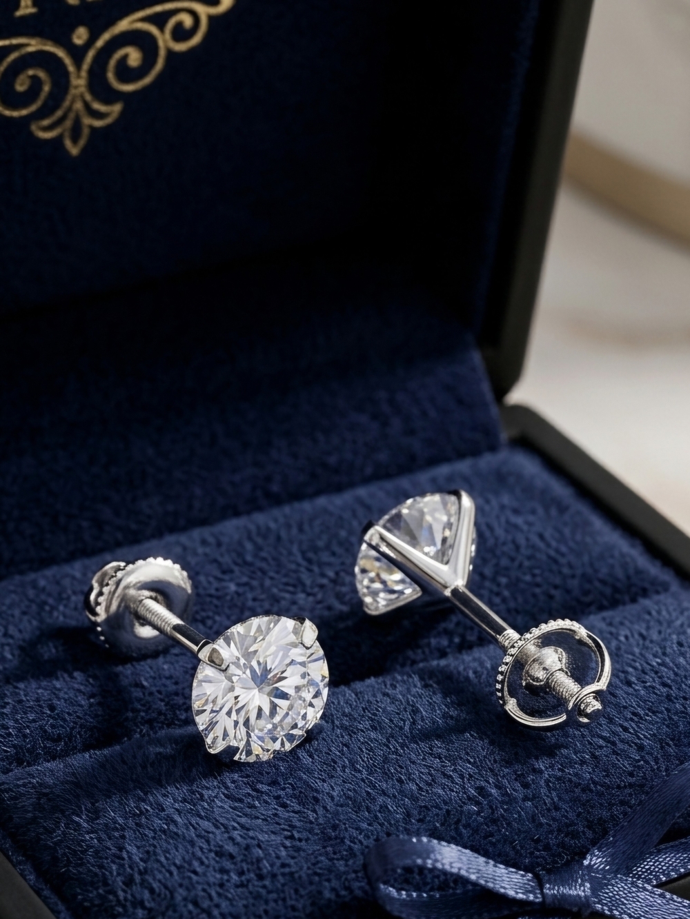 Moissanite 4 CTW Classic Solitaire Stud Earrings in Silver